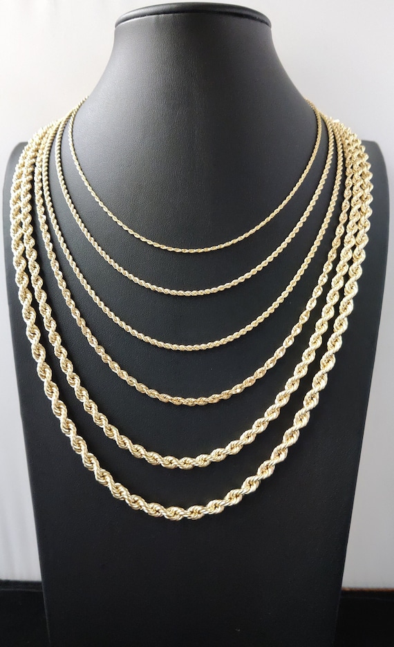 10K Gold Rope Chain Gold Rope Chain Necklace 2mm 2.2mm 2.6mm 3.2mm 4.8mm 6mm 18 26 Inches 10K Gold Rope Chain 10K Gold Chain Men Women Etsy Canada