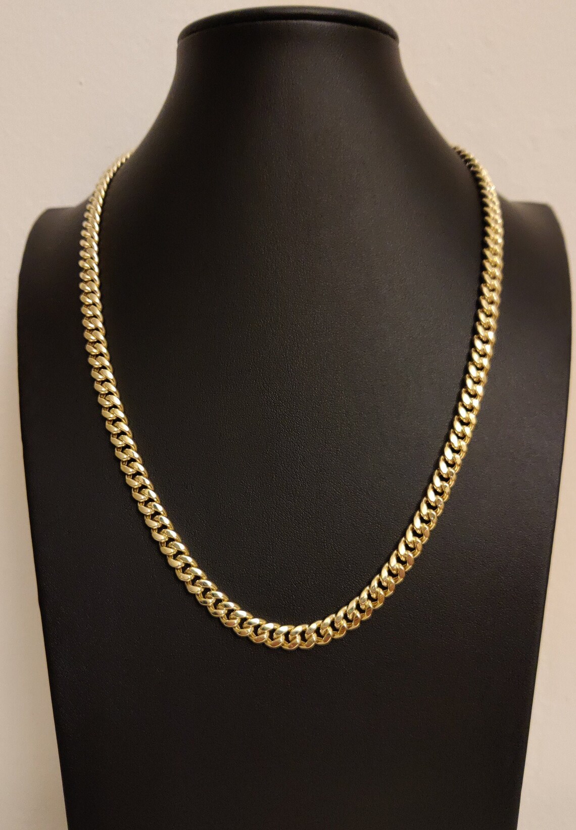14k Real Gold Miami Cuban Link Chain Necklace 6.7mm 22 Inches Etsy