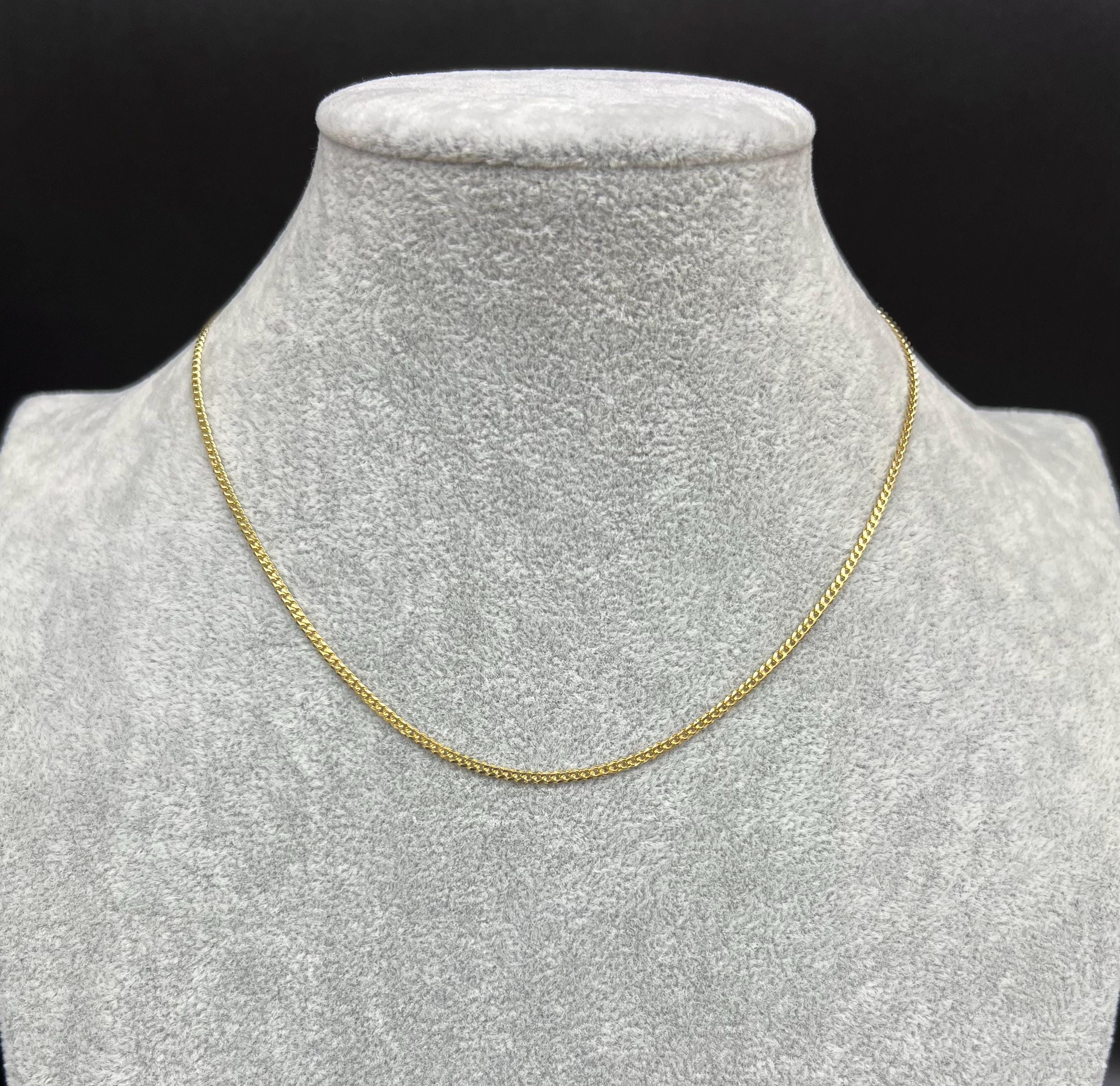 Collana Unisex Catena Maglia Fune Piena In Oro Giallo 48 Cm