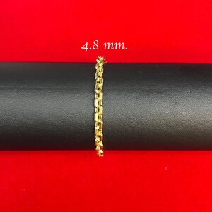 10K Gold Box Chain Bracelet, 10K Gold Bracelet,Women and Men, 10k Gold chain,Real Gold 10k Round Box chain Bracelet, 10k Rolo Chain Bracelet image 4