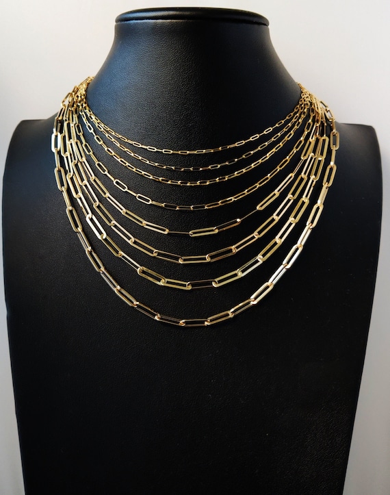 Paperclip chain 2024 necklace gold