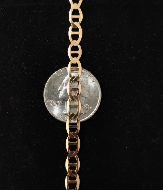 Collana Con Catena A Maglie Mariner In Oro Giallo 10K, 2,3 Mm, 3,4 Mm, 5,5 Mm Di Spessore, 16", 18", 20", 22", 24", 26", Collana In VERO Oro, Catena Mariner Piatta, Da Donna - Italia