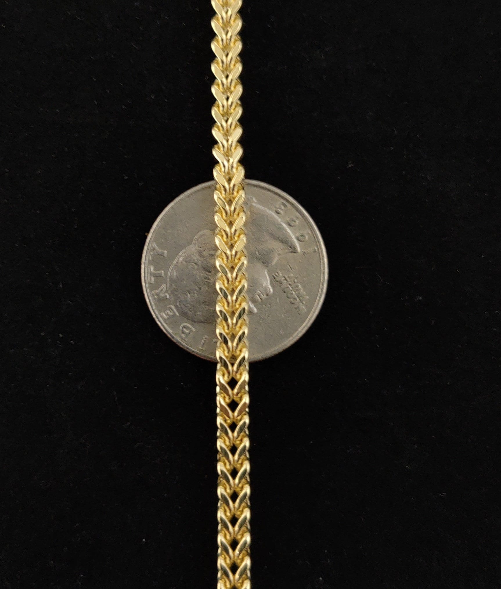 10K Real Semi Solid Gold Franco Chain Necklace, 18 Inch