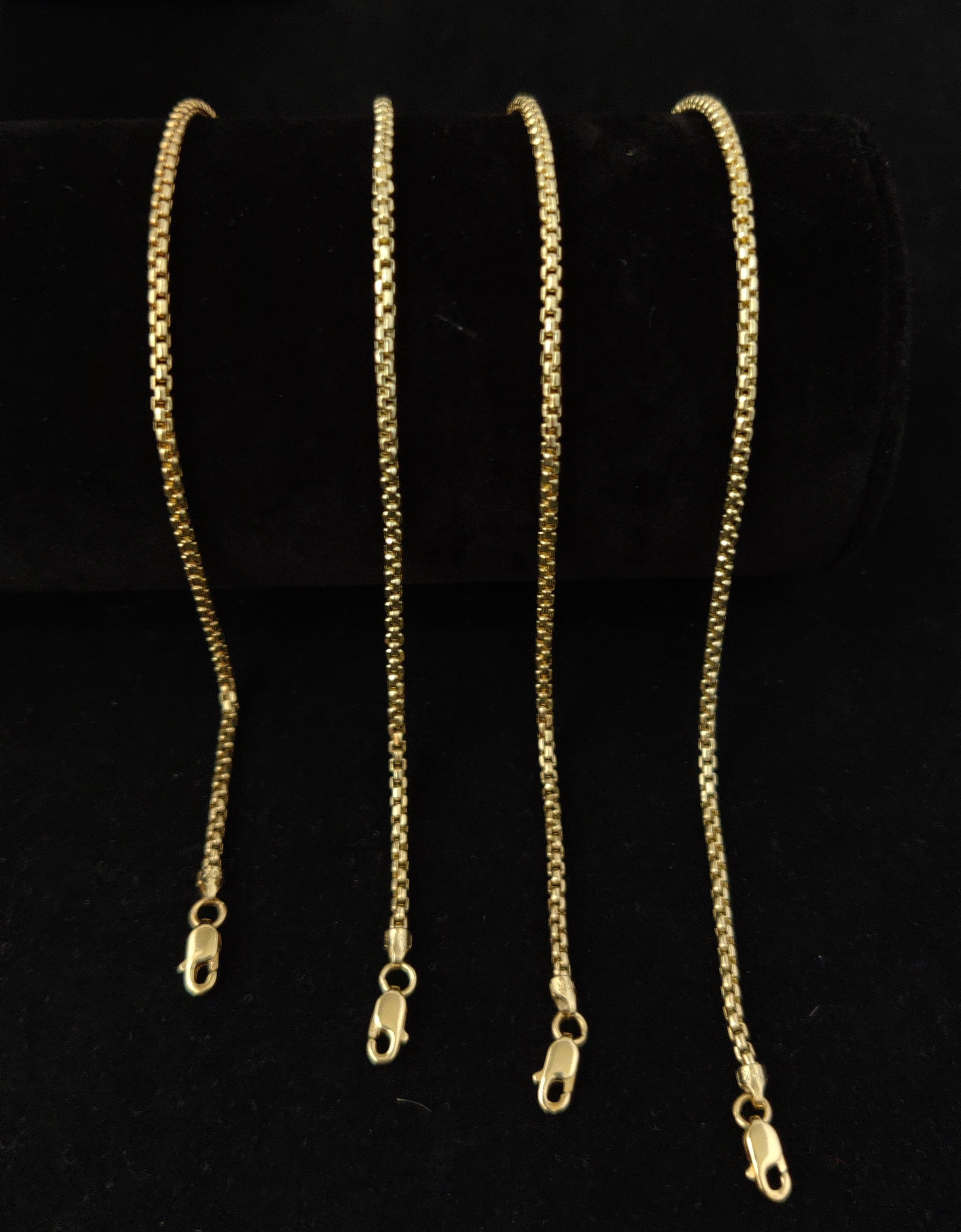 10K Gold Box Chain Bracelet 10K Gold Braceletwomen Men1.6mm Etsy