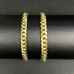 14k Yellow Gold 6.2mm Miami Cuban Chain Bracelet Box Clasp Lock Real 14K Yellow Gold, Men and Women,14k Gold Bracelet, 14k gold miami cuban