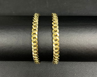 14k Yellow Gold 6.2mm Miami Cuban Chain Bracelet Box Clasp Lock Real 14K Yellow Gold, Men and Women,14k Gold Bracelet, 14k gold miami cuban