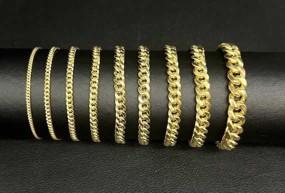 Catena Oro 14K Cubano Collana Maglia Cubana In Oro Giallo 14K Solido - Spessore 1.5-12 Mm, Lunghezza 16-30 Pollici, Made In Italy Catena Curb Link Oro