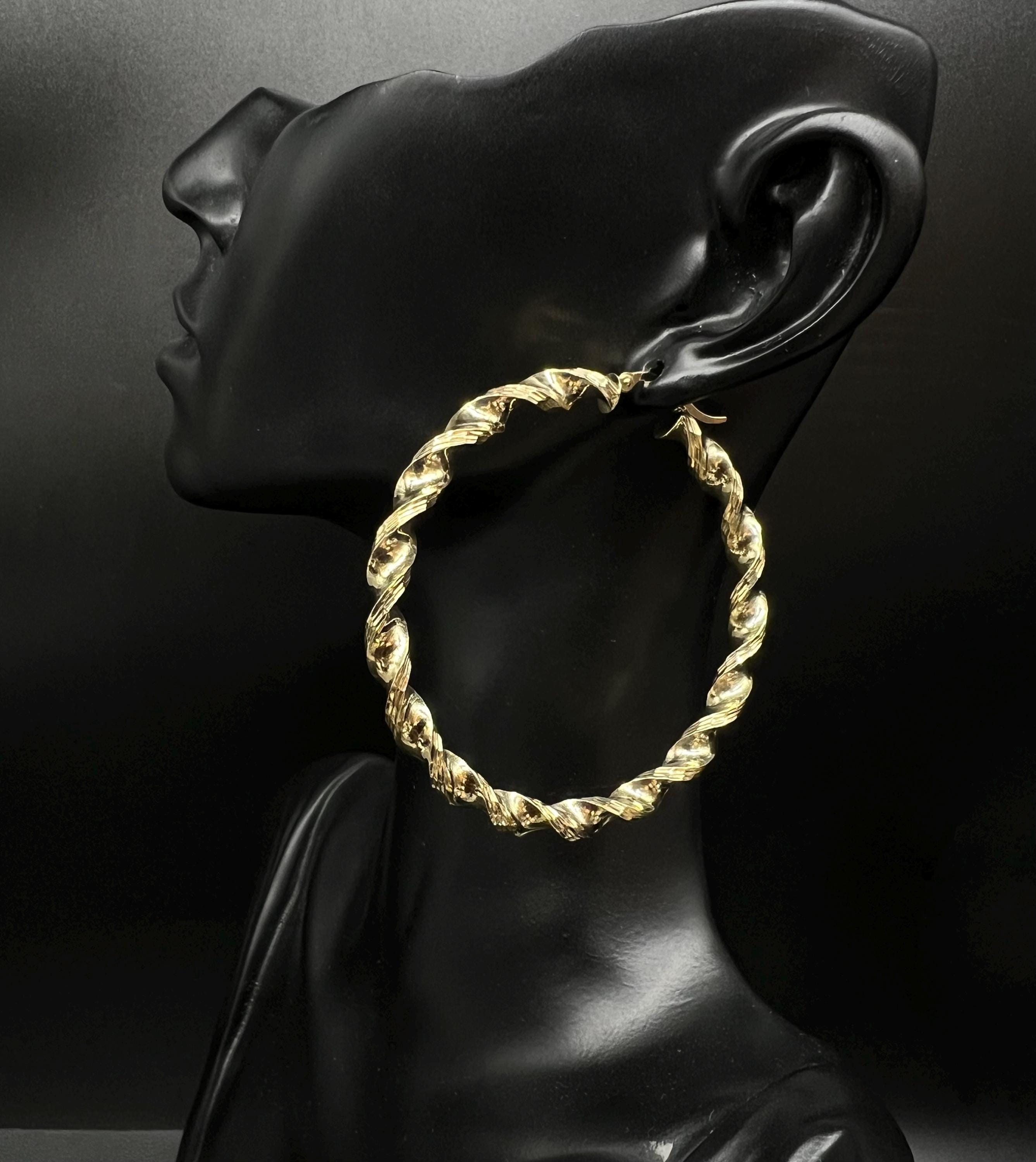 Pendientes De Aro Con Cuerda Trenzada En Tono Plateado, Estilo