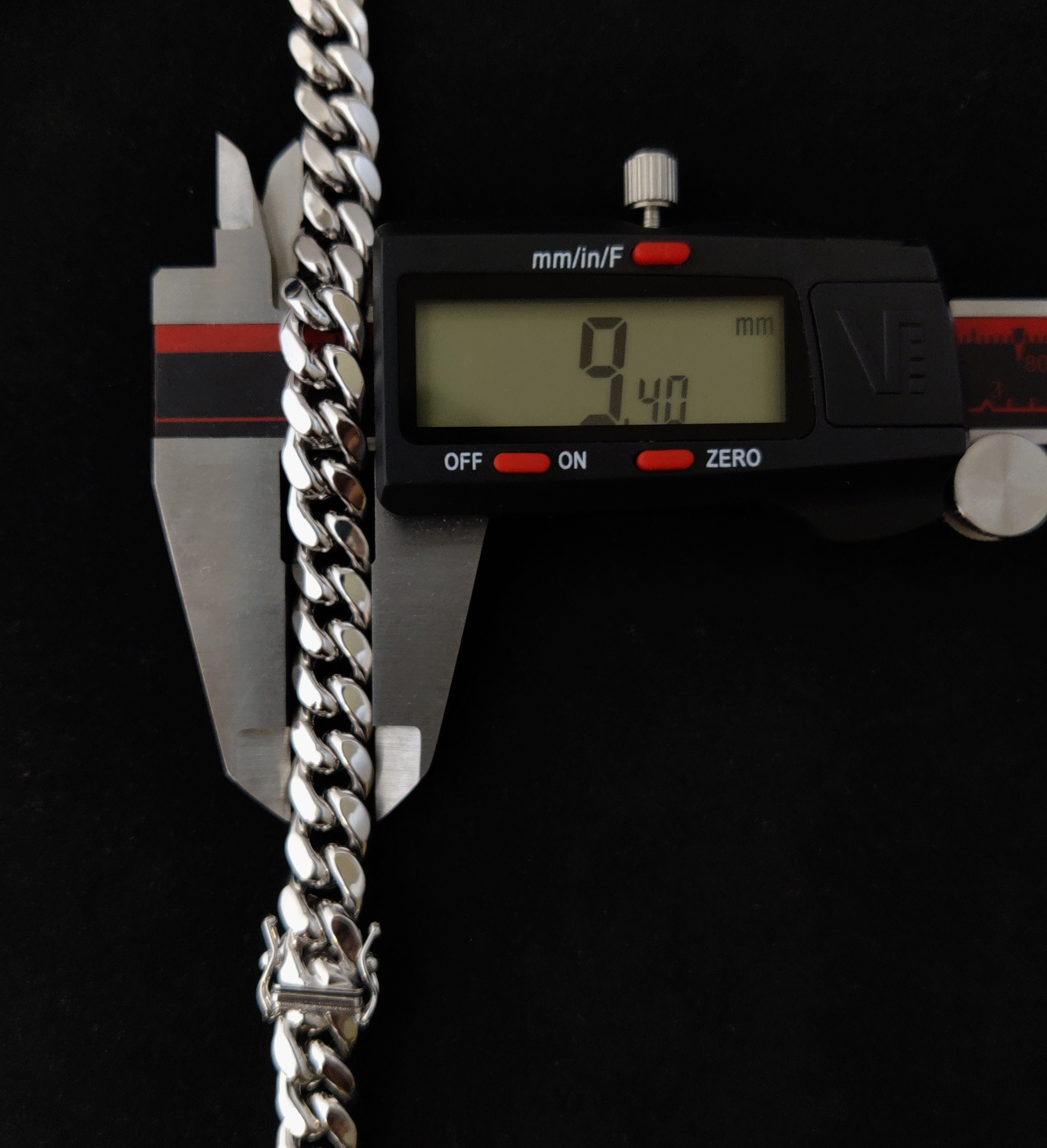 10K 本物のホワイト ゴールド マイアミ キューバン リンク チェーン