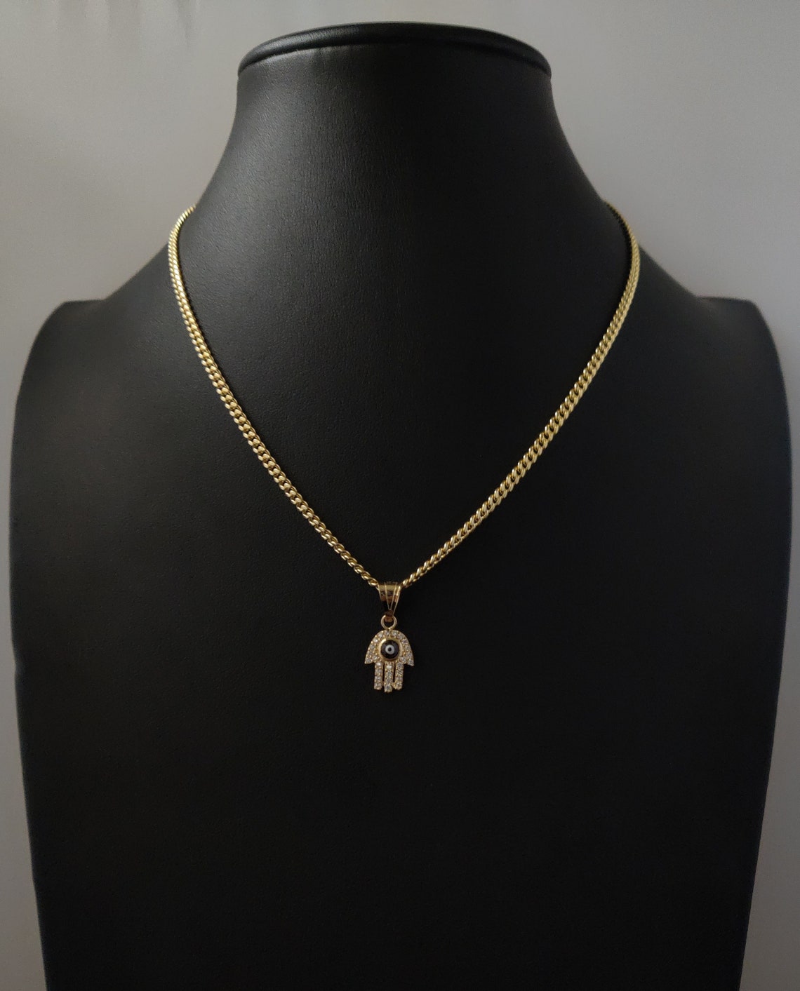 14k Real Gold Pendants Necklace With 3mm Miami Cuban Chain Etsy