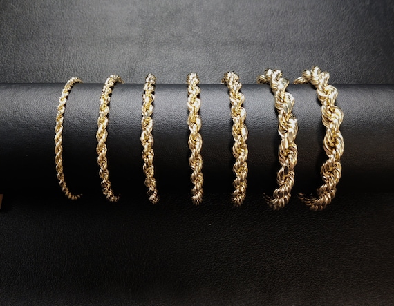 3mm 4mm Gold Rope Chain 14k 14K Gold Rope Chain Necklace 1mm 2mm