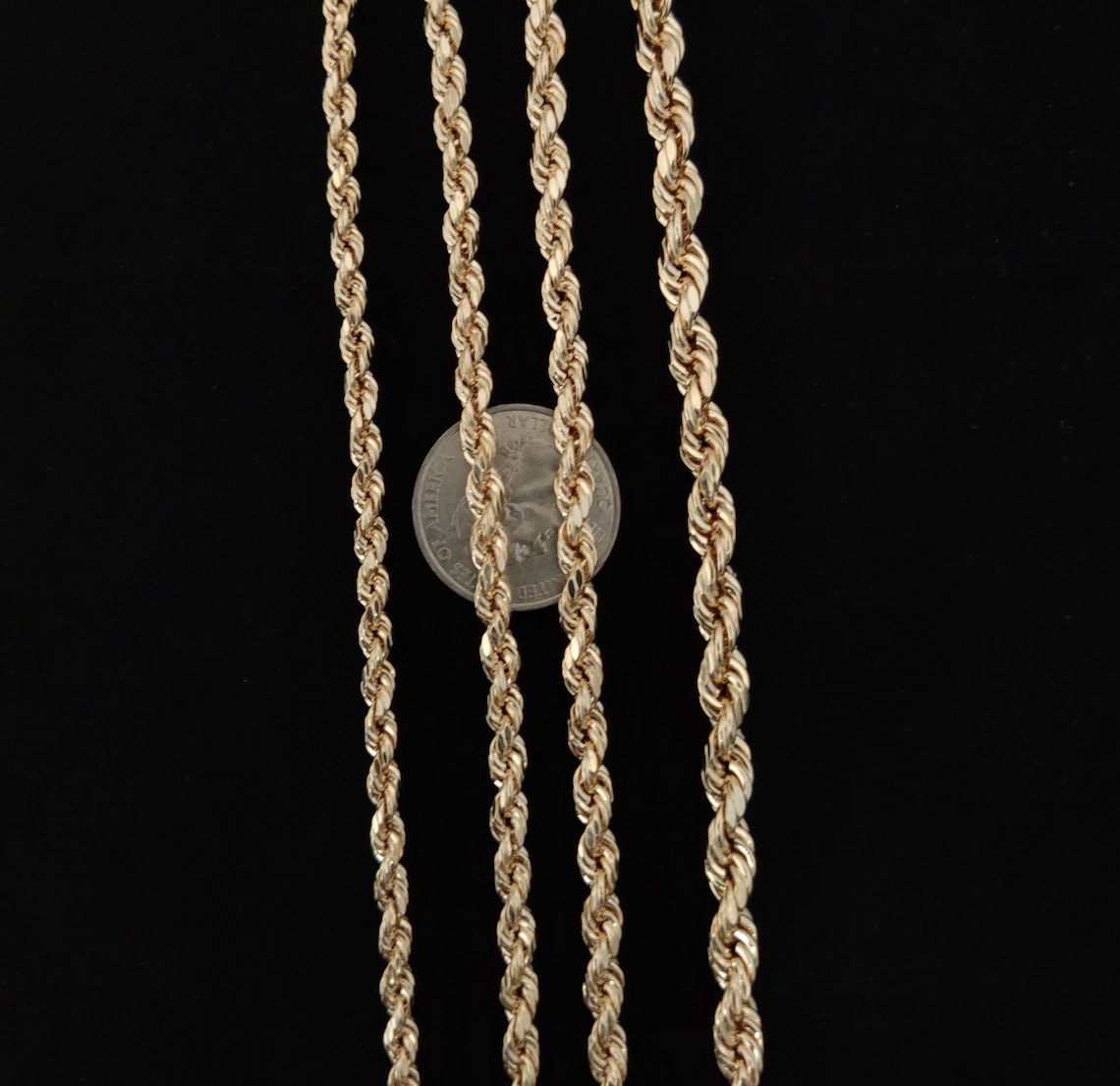 10K Gold Rope Chain Gold Rope Chain Bracelet 3mm 3.6mm 4mm Etsy