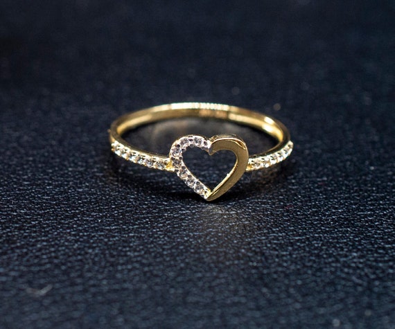 24k Gold Plated Heart Ring Metal Simple Jewelry African Garland Women Dubai  Wedding Party Boho Gift Original Innovative Design - AliExpress
