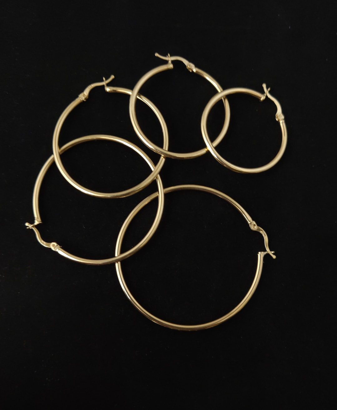14k Gold Hoop Earrings,real Gold Hoop Earrings,2.2mm Thickness High
