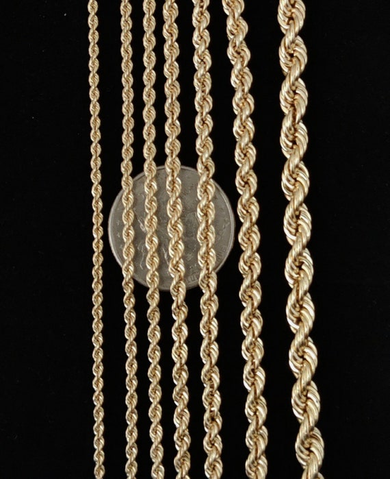 14K gouden ketting mannen vrouwen 14K gouden touw ketting Sieraden Kettingen Kettingen 14K gouden touw ketting gouden touw ketting 2mm 2,3 mm 2,5 mm 3 mm 3,5 mm 4 mm 6 mm 18-26 inch 