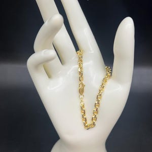 10K Gold Box Chain Bracelet, 10K Gold Bracelet,Women and Men, 10k Gold chain,Real Gold 10k Round Box chain Bracelet, 10k Rolo Chain Bracelet image 6