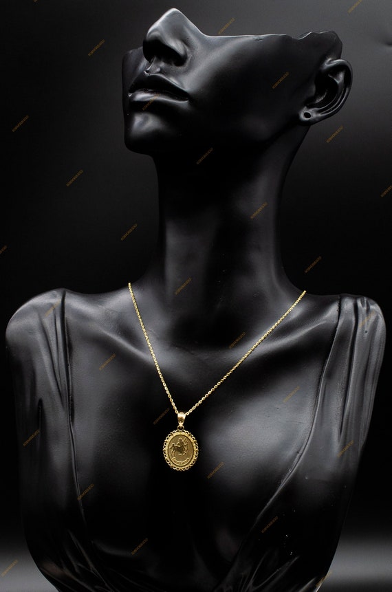 Solid gold zodiac pendant sale