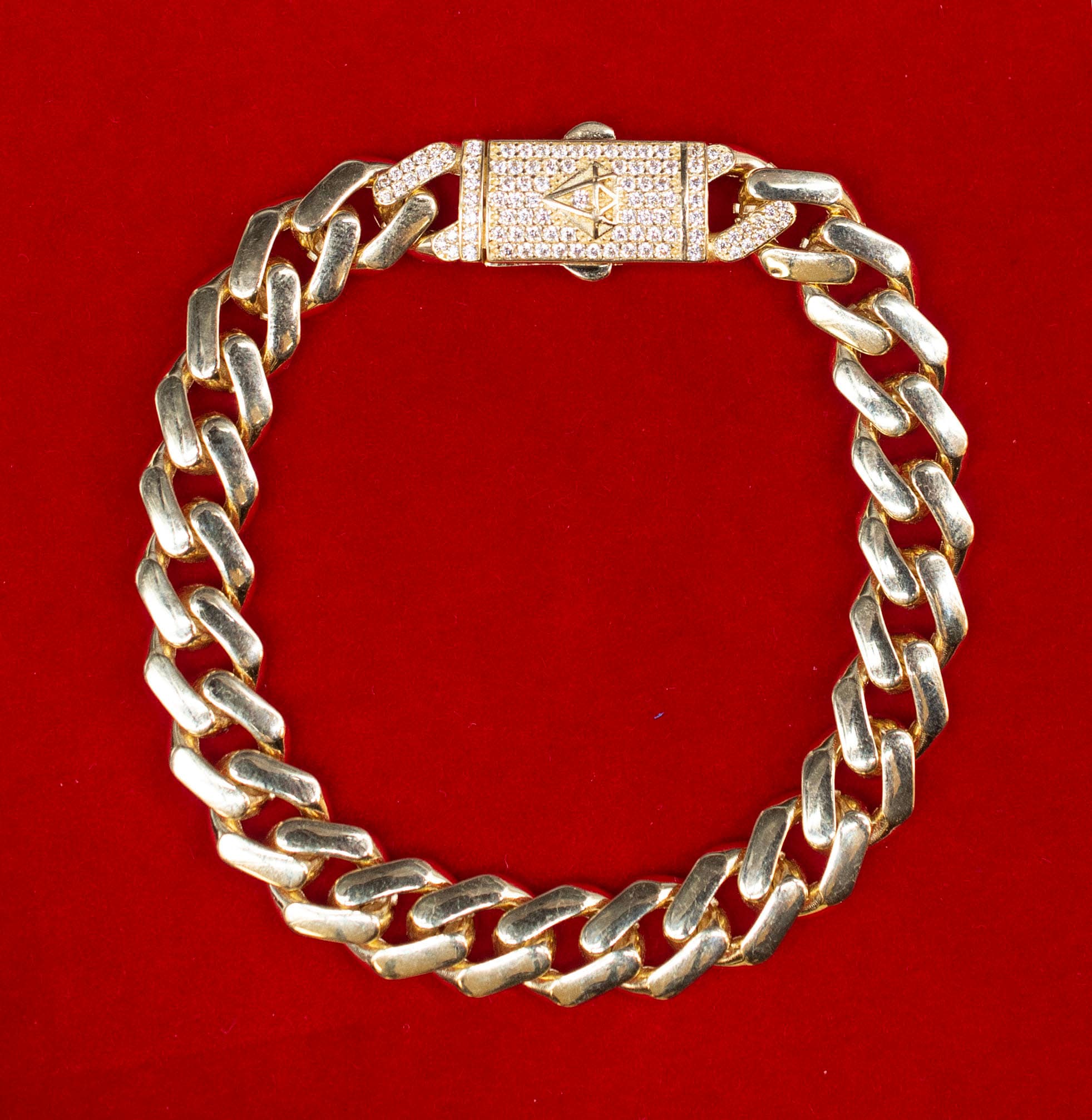 14K Gelbgold Solide Herren 7mm Miami Kuba Gliederkette