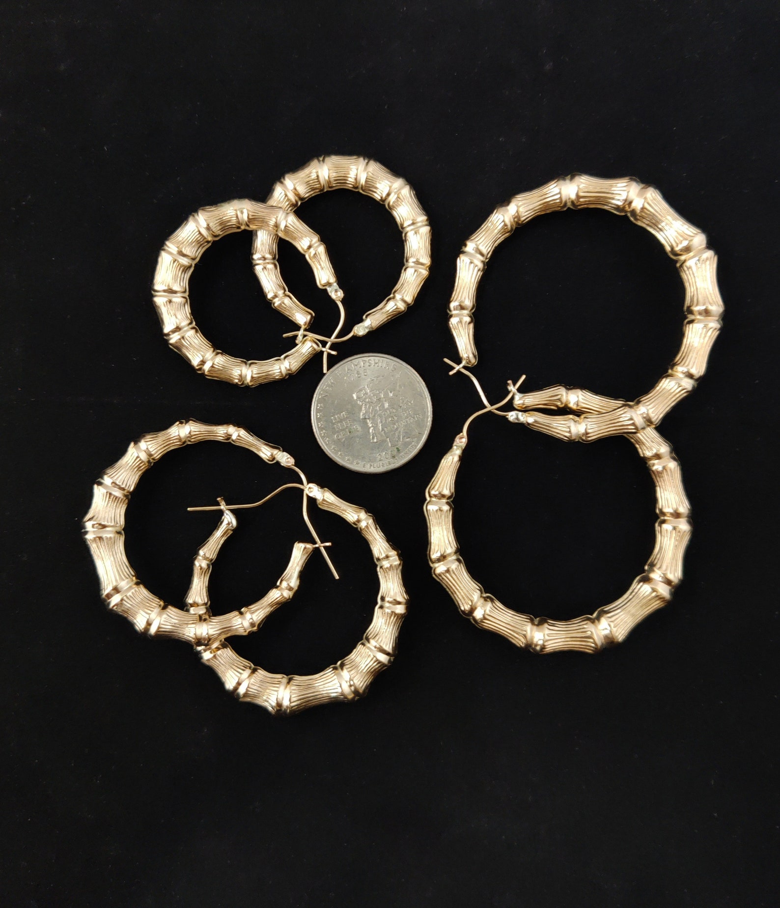 Beige - Handcrafted Round Shaped Bamboo Earrings