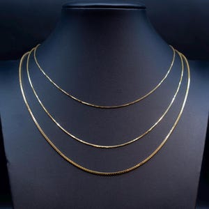 10K SOLID Gold BOX Chain, 10k Real Gold 0.8mm - 1.4mm Heavy Box Chain, 10k Solid Gold Chain, 1OK Solid Gold Square Box Chain