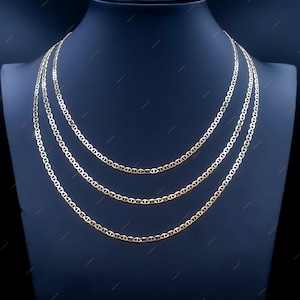 SOLID 10k Real Yellow Gold 3.2mm  Mariner Anchor Link Chain Necklace, Real Solid 10K Yellow Gold, 10k Gold Chain, Solid Mariner Anchor Chain