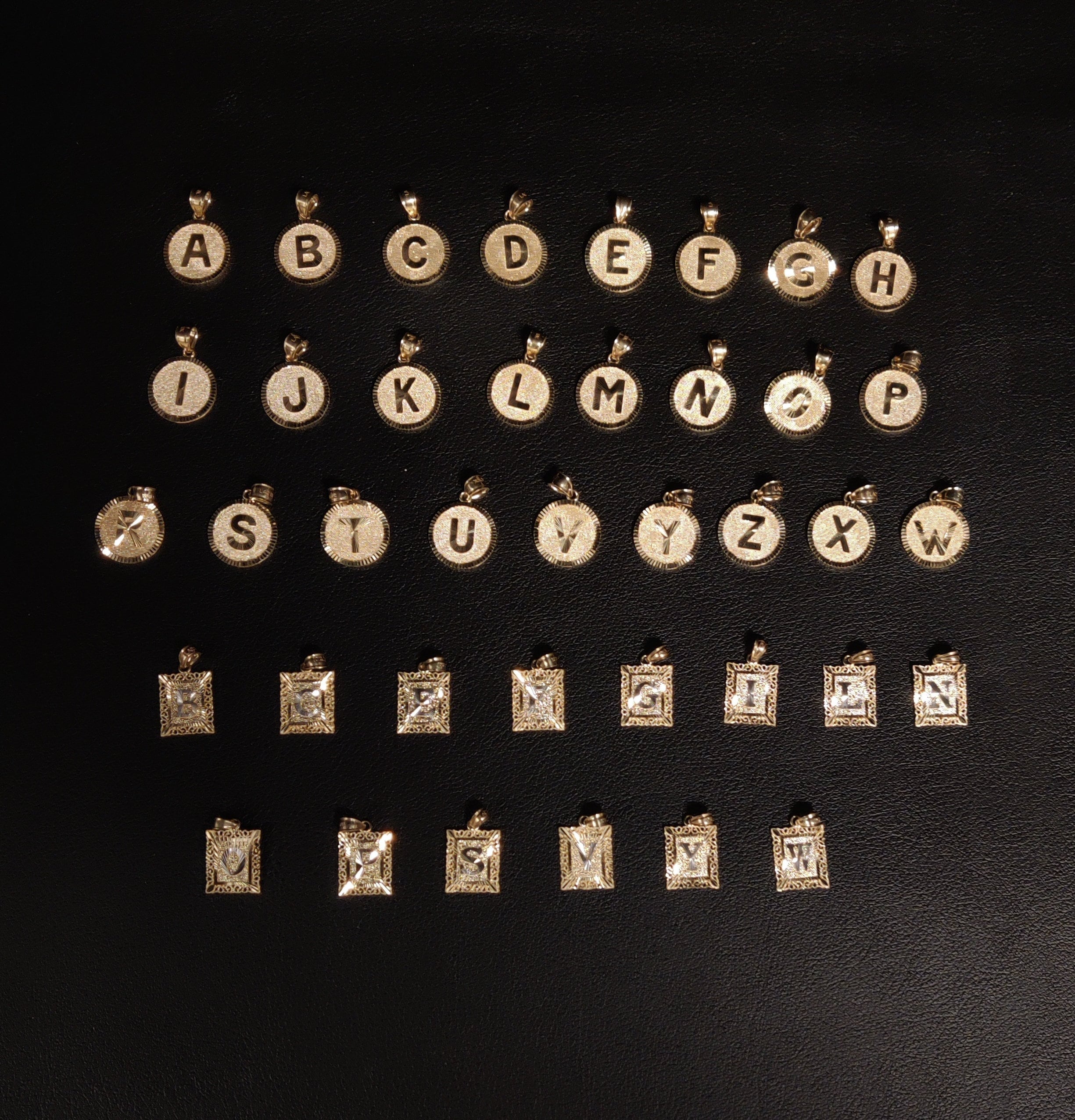 10k Real Solid Gold Initial Necklace With 10k 1.3mm Solid Etsy