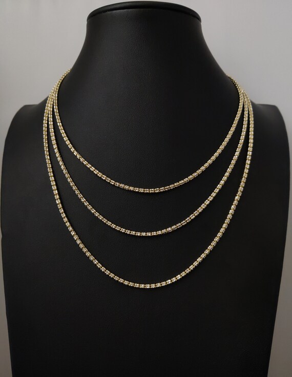 Ice Link Chain Necklace two Tone 