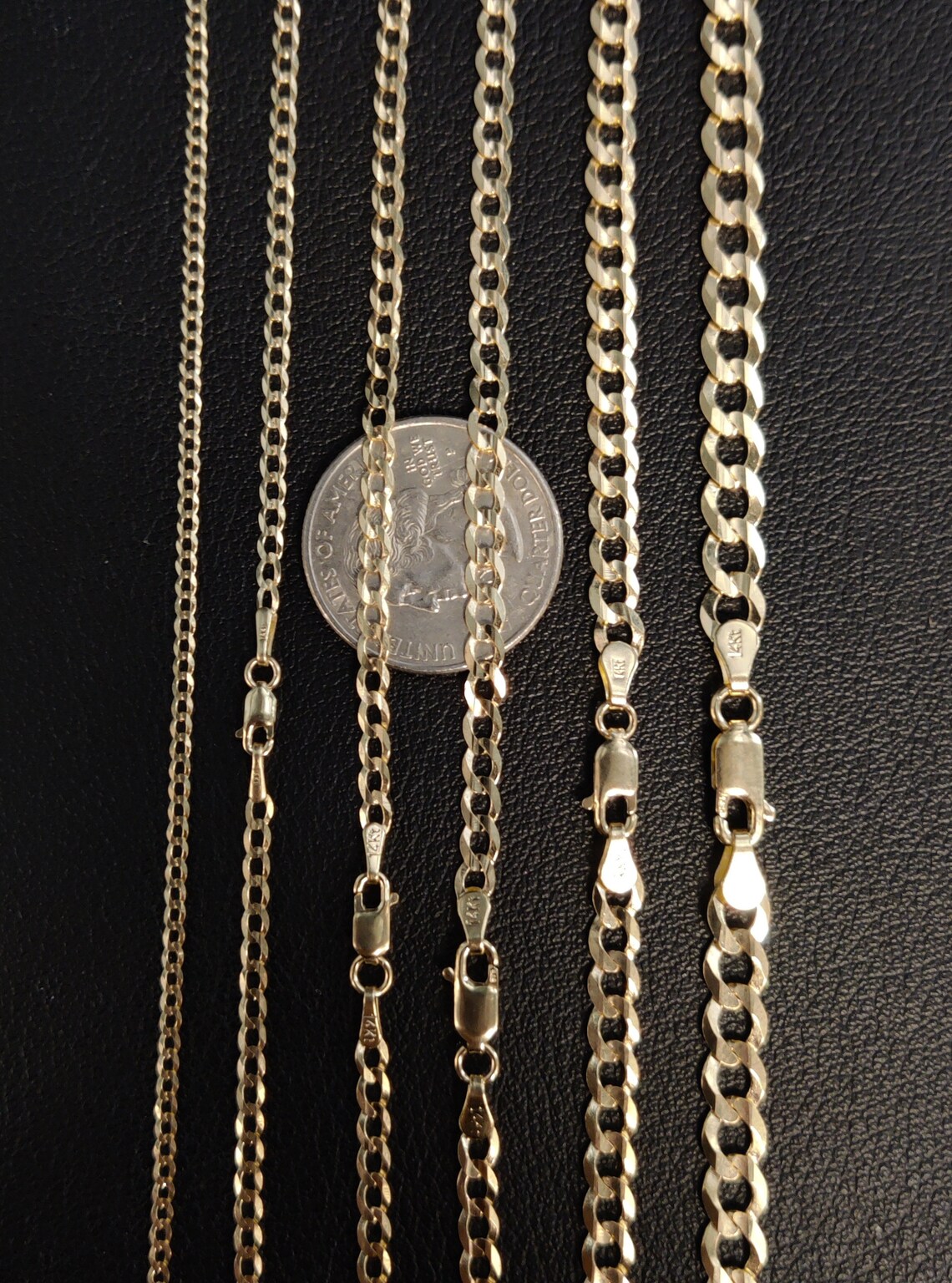 14k Solid Yellow Gold Cuban Curb Link Chain Necklace – 9mm, Men's, 20-30 Inch