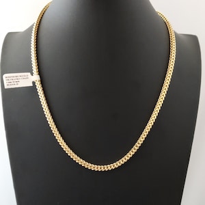 10K Real Semi Solid Gold Franco Chain Necklace, 20 inch Franco Chain, 4mm Real 10K Yellow Gold Franco Chain,10k Gold Chain,Franco Chain