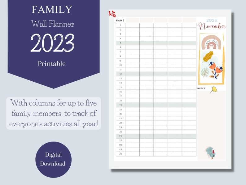 Family Planner 2023 Printable 2023 Family Planner 2023 Etsy