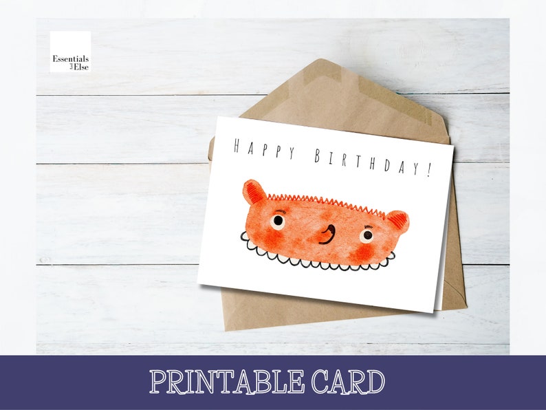 Printable Kids Birthday Card Funny Birthday Card Happy - Etsy