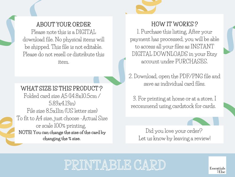 Happy 5th Birthday Card Printable Birthday Card Printable Card for ...