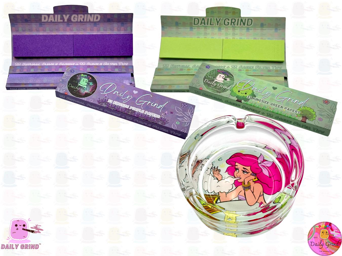 Aschenbecher aus schwerem Glas im Nostalgie-Stil der 90er-Jahre, süße Parodie auf Meerjungfrauen-Prinzessin, individuelle Geschenkidee – 8,2 cm