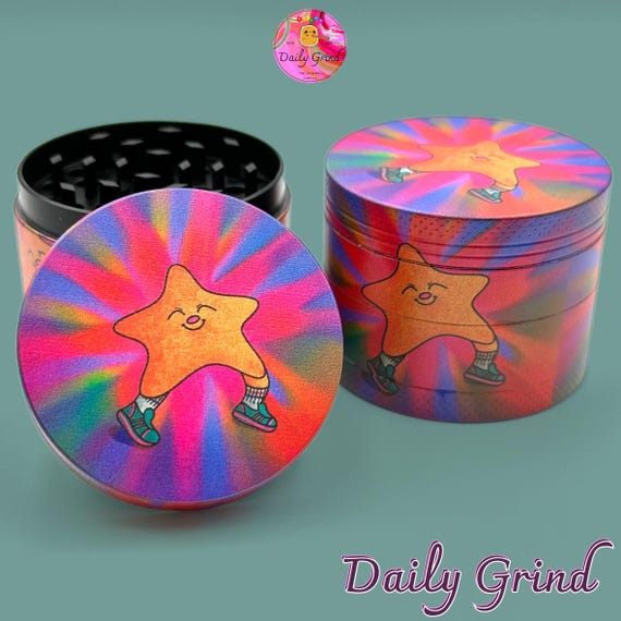 Happy Little Star Tie Dye Sweet 50mm 4-Piece Metal Custom Tobacco Grinder Gift