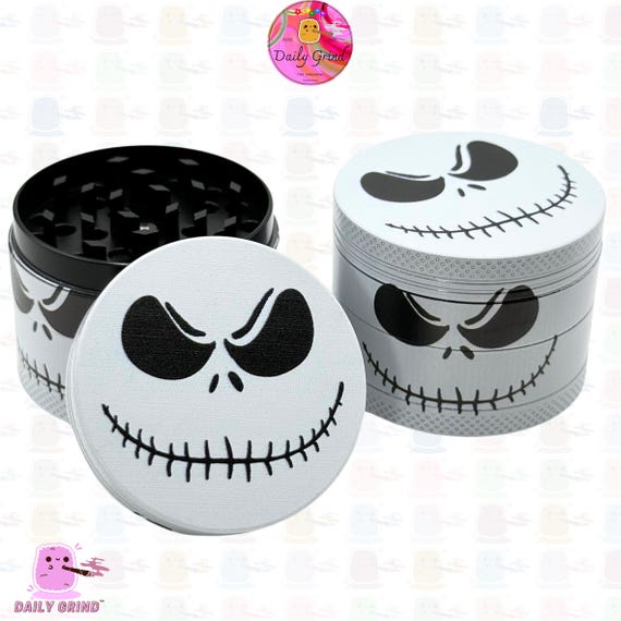 Spooky Face Skeleton Skull Cartoon Parody - 50mm 4-Piece Metal Custom Tobacco Grinder Gift