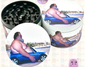 Dad Bod in a Drop Top Mini - 50mm 4-Piece Metal Tobacco Grinder Funny Gift