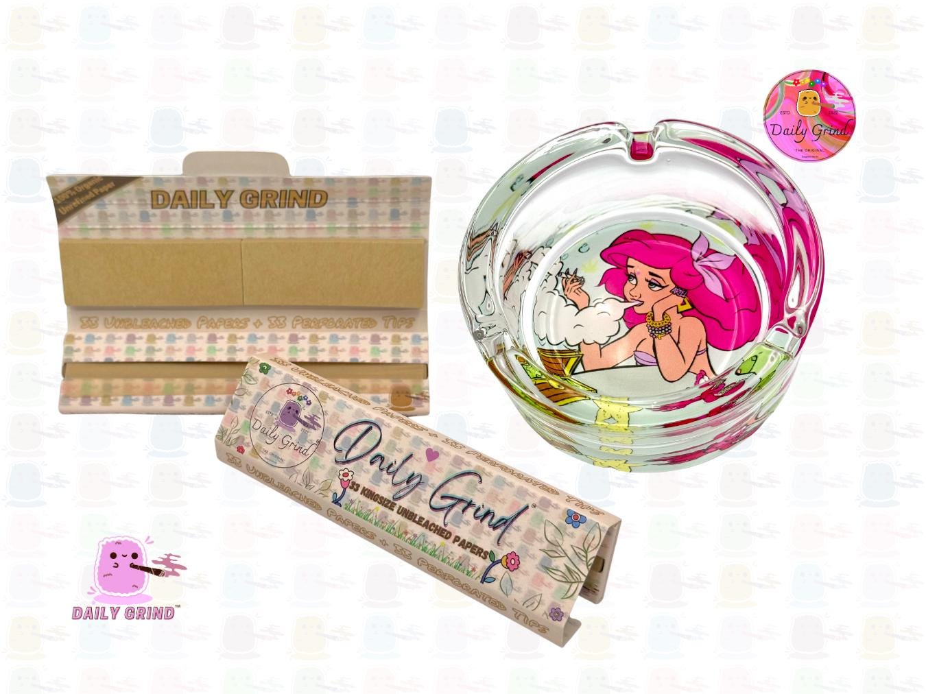 Aschenbecher aus schwerem Glas im Nostalgie-Stil der 90er-Jahre, süße Parodie auf Meerjungfrauen-Prinzessin, individuelle Geschenkidee – 8,2 cm