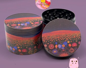 夜の花畑 - 50 mm 4ピース メタルカスタムタバコグラインダー ギフト