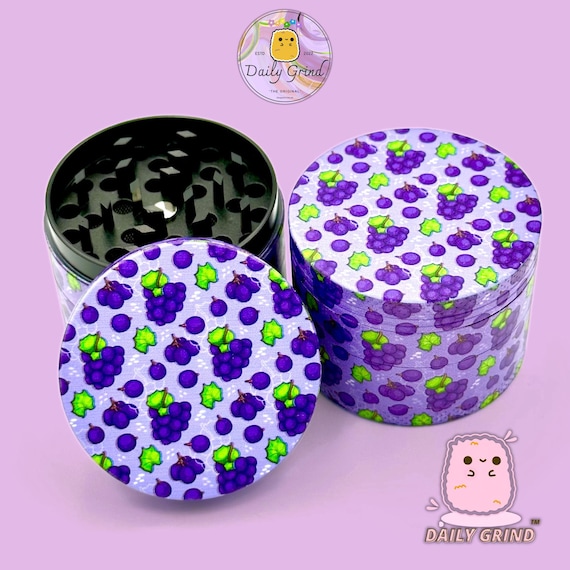 Grape Juicy Purple Fruit Candy - 50mm 4-piece Metal Custom Tobacco Grinder Gift