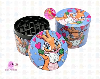 Love Heart Squirrel Romance Cute Nature Cartoon - 50mm 4-Piece Premium Quality Custom Metal Tobacco Grinder Cute Gift Idea