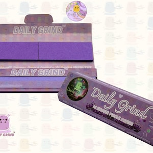 Daily Grind™ paarse kingsize vloeipapier met tips: biologische Arabische gom, langzaam brandend