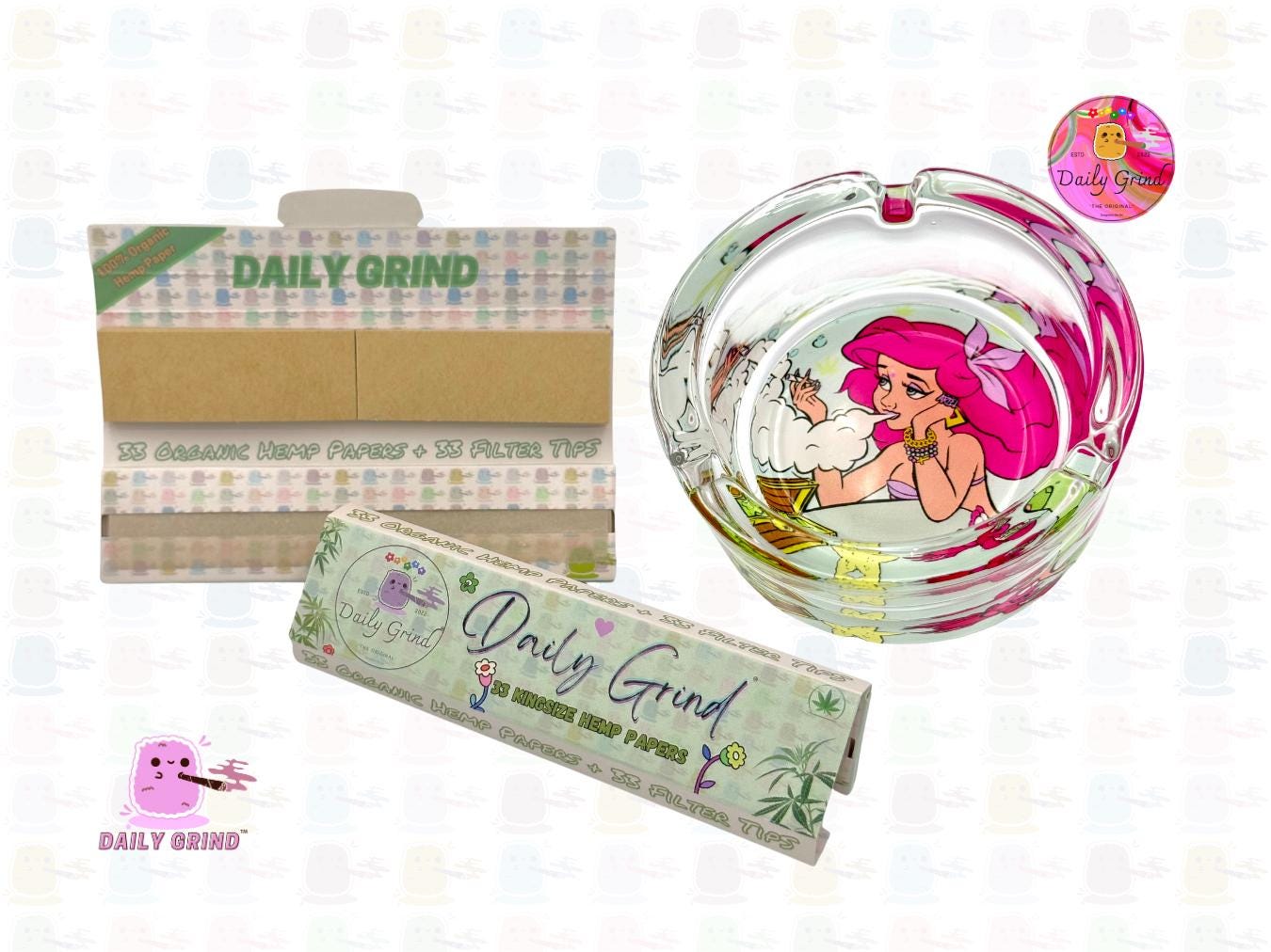Aschenbecher aus schwerem Glas im Nostalgie-Stil der 90er-Jahre, süße Parodie auf Meerjungfrauen-Prinzessin, individuelle Geschenkidee – 8,2 cm