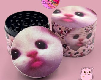 Adorable Kitten - 50mm 4-Piece Metal Custom Tobacco Grinder Funny Kawaii Gift