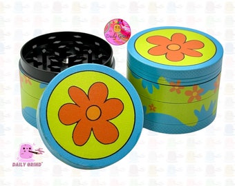 70’s Flower Power 60's Cute Peace Nostalgia - 50mm 4-Piece Premium Quality Custom Metal Kitchen Herb Grinder Cute Gift Idea