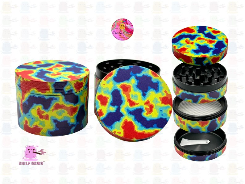 Thermal Imaging Colourful Military 50mm 4-Piece Premium Custom Metal Kitchen Herb Grinder Cute Gift Idea image 2