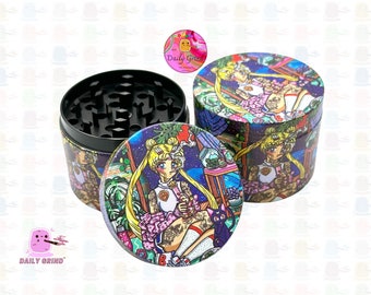 Cute Anime Parody Baddie - 50mm 4-Piece Premium Quality Custom Metal Tobacco Grinder Cute Gift Idea