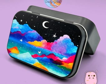 Colourful Night Sky Fantasy - Small Metal Storage Tin Gift Box