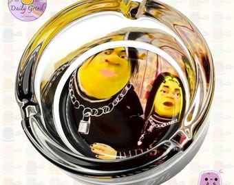 Heavy Glass Ashtray (8.2cm) - Emo Goth Funny Parody Meme Novelty Gift