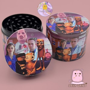 A&E Brainrot Waiting Room - 50mm Custom 4-Piece Metal Tobacco Grinder - Christmas Gift