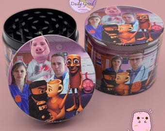 A&E Brainrot Waiting Room - 50mm 4-Piece Metal Custom Tobacco Grinder Gift